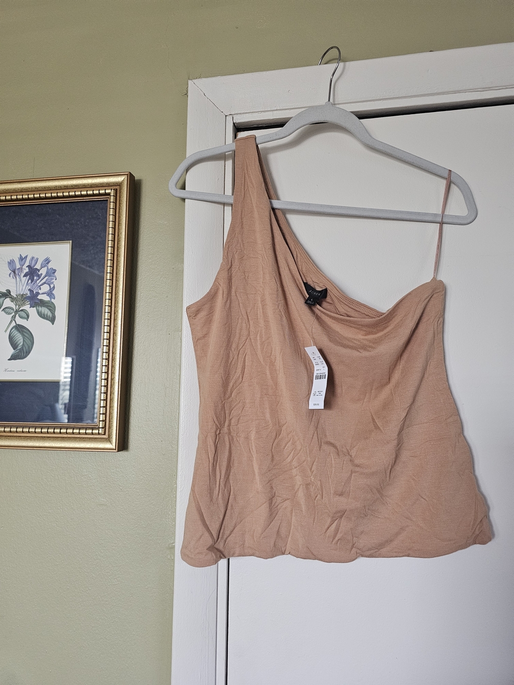 One-Shoulder Women's Tank Top in Camel